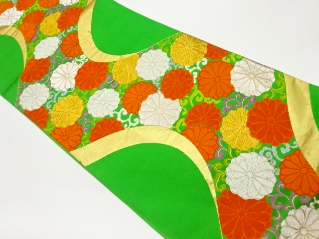 菊唐草文様袋帯